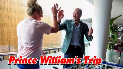 Royal pride! Prince William meets the Lionesses ahead of Women's World Cup at their training ground