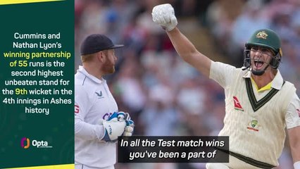 Download Video: Cummins celebrates his best Test win in Ashes opener