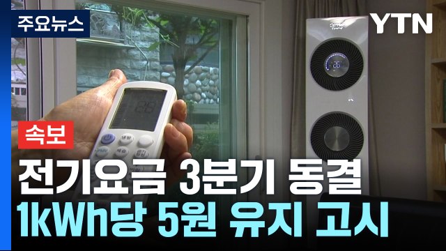 [속보] 올 3분기 전기요금 '동결'...연료비 조정단가 5원 유지 / YTN