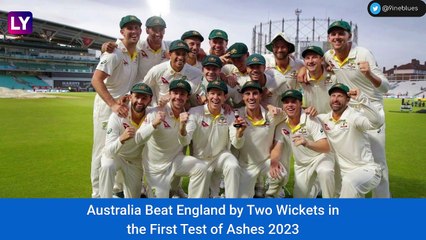 Download Video: ENG vs AUS 1st Test Ashes 2023: Pat Cummins, Nathan Lyon Star in Dramatic Aussie Win