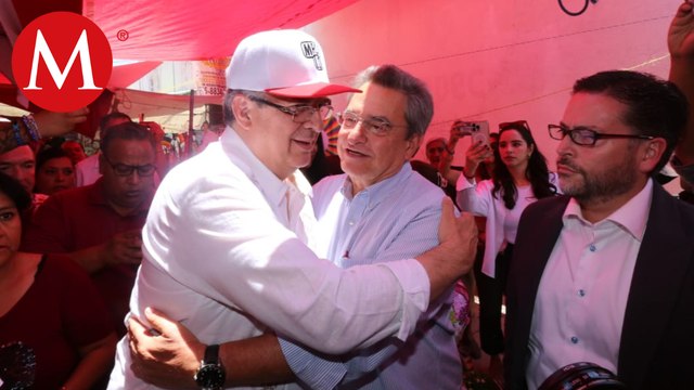 Pío López Obrador acompaña a Ebrard en recorrido en Ecatepec