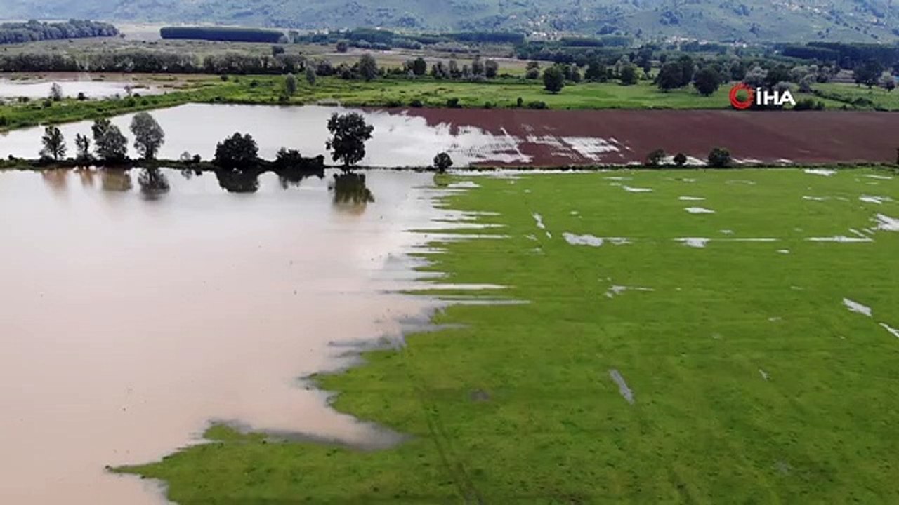 Efteni Gölü yağışlar sonrası taştı