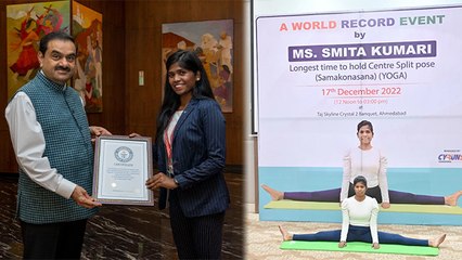 Adani Group Yoga Instructor Smita Kumari का New Guinness World Record, 3 hours तक Centre Split करते