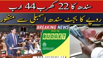 Sindh Assembly approves budget of 22 trillion 44 billion rupees