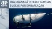 Submarino em expedição ao Titanic desaparecido tem poucas horas de oxigênio