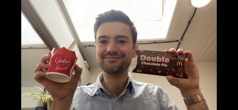 Trying the new items on offer at McDonald's including the Lotus Biscoff McFlurry and double chocolate pie