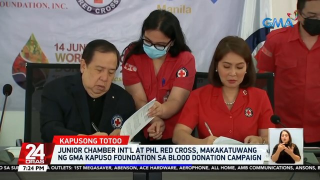 Junior Chamber Int'l at Phl Red Cross, makakatuwang ng GMA Kapuso Foundation sa blood donation campaign | 24 Oras