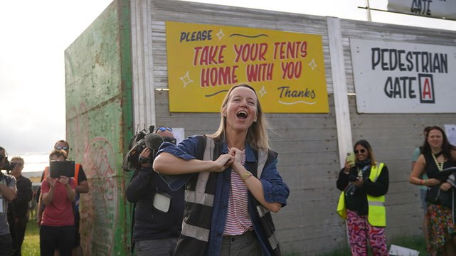 Glastonbury: Watch moment Emily Eavis opens gates for 2023 festival