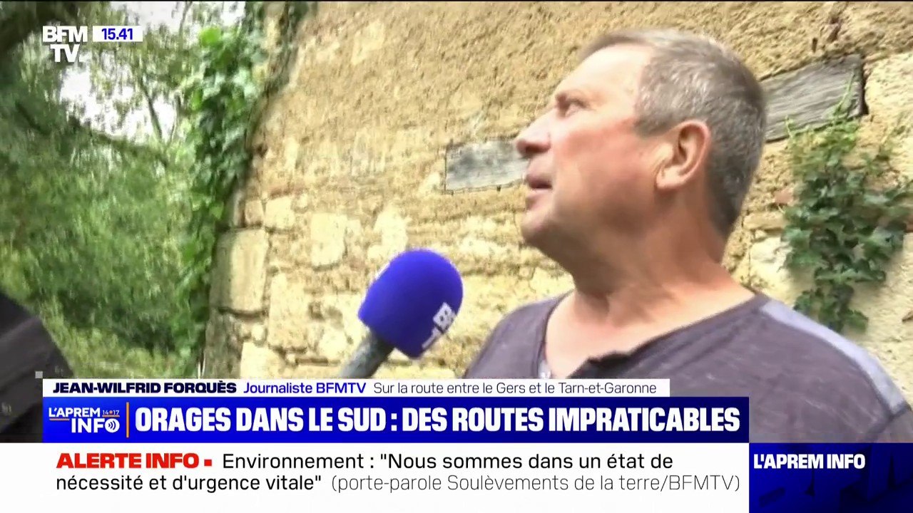 Les orages ont bloqué le chemin départemental r...