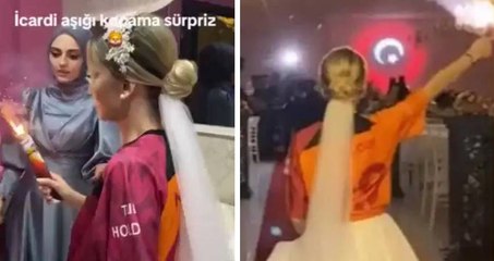 Gelinin Icardi hayranı eşine düğünde yaptığı sürpriz gündem oldu