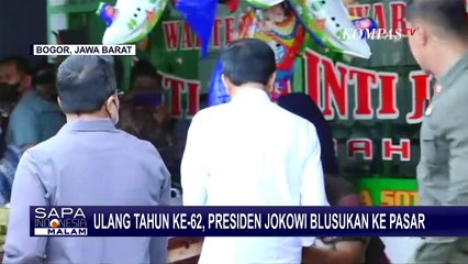 Ulang Tahun ke-62, Presiden Jokowi Blusukan ke Pasar, Bagikan BLT dan Kaos untuk Pedagang