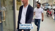 Beppe Riso, agente di Davide Frattesi, in sede del Sassuolo a Milano dopo l’incontro tra l’ad dei neroverdi Carnevali e il dirigente della Juventus Manna (21 giugno 2023).