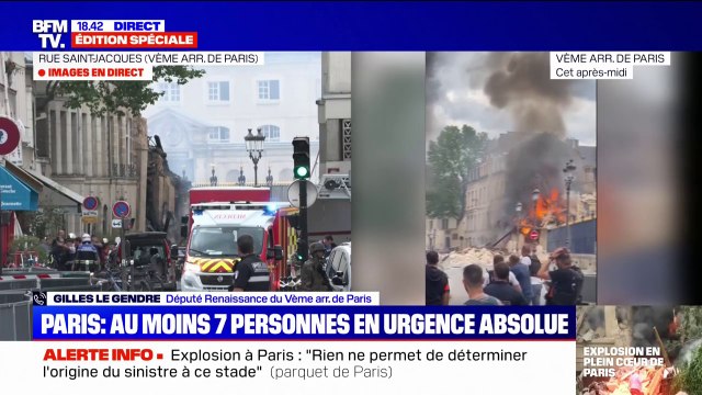 Explosion à Paris: L'explosion a beaucoup déstabilisé les immeubles voisins qui ont tous été évacués , explique Gilles Le Gendre (député Renaissance du Vème arrondissement)