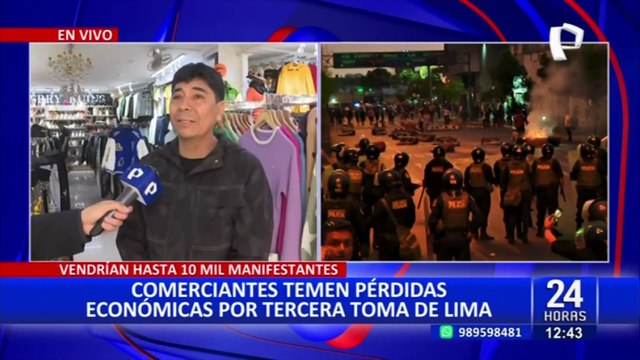 Tercera toma de Lima : comerciantes temen nuevas pérdidas económicas por manifestaciones