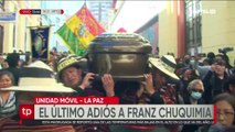Tras un emotivo concierto, cortejo fúnebre recorre las calles de La Paz para despedir a Franz Chuquimia