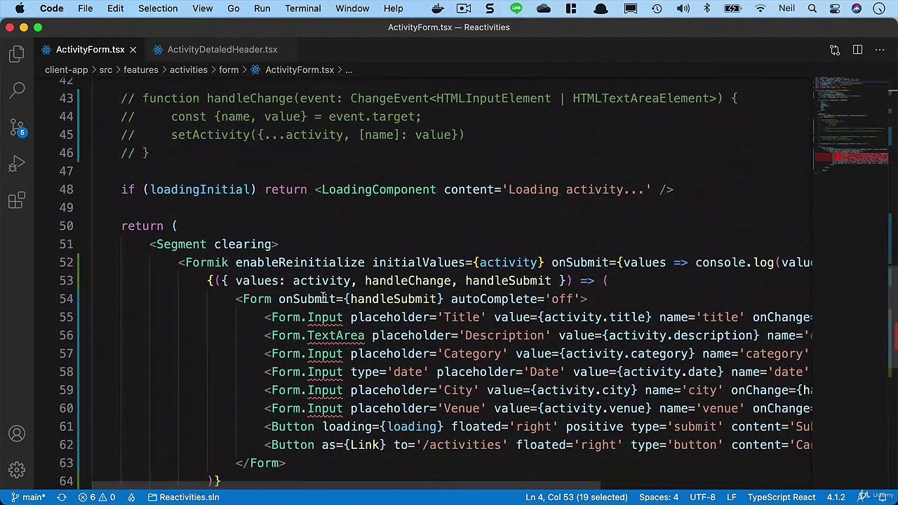 Net. Core and React Forms - Formik with less code