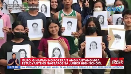 Guro, ginawan ng portrait ang kanyang mga estudyanteng nagtapos sa junior high school | UB