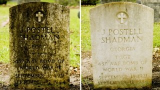 Navy veteran deep cleans forgotten WWII headstones
