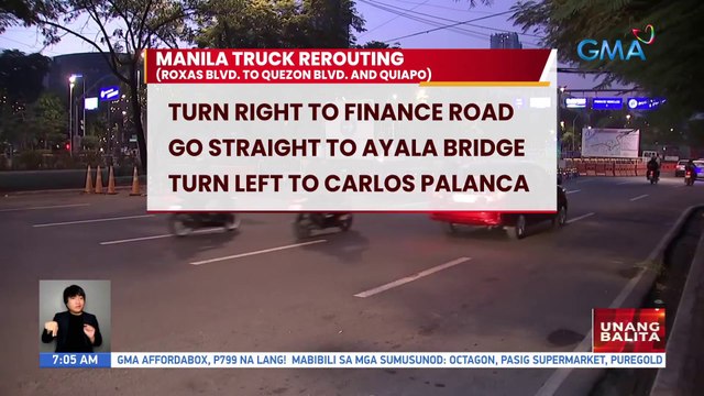Manila Truck Rerouting (Roxas Blvd. to Quezon Blvd. and Quiapo)| UB