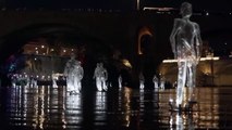 نمایش موزیکال فرانسوی همراه با رقص نور بر روی رودخانه شهر رم در ایتالیا