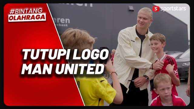 Kelakuan Kocak Erling Haaland, Tutupi Logo Manchester United Saat Diajak Foto Fans Cilik
