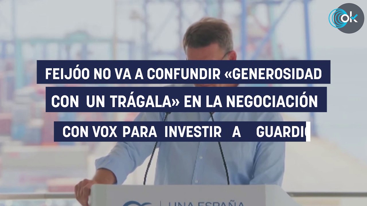 Feijóo no va a confundir «generosidad con un trágala» en la negociación con Vox para investir a Guardiola
