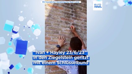 Ein Tourist hat am Kolosseum Namen in eine antike Mauer geritzt, der Aufruhr ist groß!