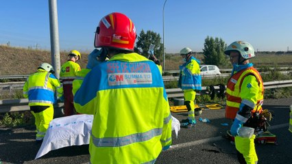Accidente de tráfico múltiple en la M-50 en Getafe