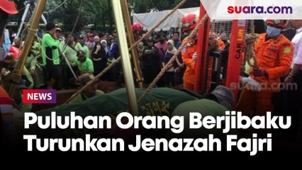 Pakai Pulley System, Puluhan Orang Berjibaku Turunkan Jenazah Fajri Pria Obesitas Berbobot 300 Kg ke Liang Lahat