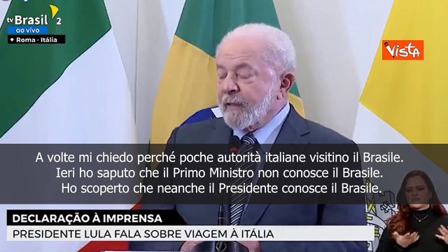 Lula: Ho invitato Mattarella e Meloni in Brasile