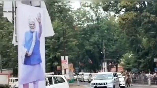 मौसम ने अमित शाह को आने से रोका,CM और BD शर्मा ने संभाला मंच,हुआ रोड शो