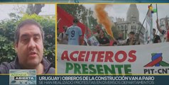 Obreros de la construcción convocan a paro nacional en Uruguay