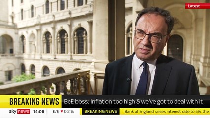 Inflation: Current price and wage increases 'are unsustainable' - Bank of England Governor