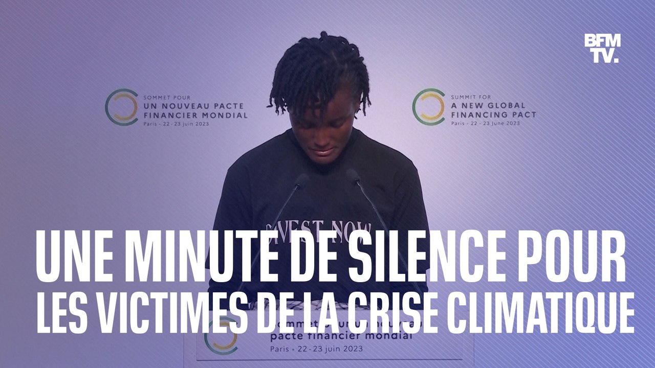 Cette militante demande une minute de silence à des dirigeants mondiaux pour les victimes de la crise climatique, lors d'un sommet à Paris