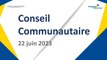 Conseil de la Communauté Urbaine de Dunkerque du Jeudi 22 Juin 2023 (Replay)