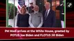 PM Modi arrives at White House, greeted by POTUS Joe Biden and FLOTUS Jill Biden