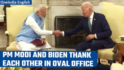 Download Video: PM Modi, Joe Biden hold bilateral and strategic talks in Oval Office at White House | Oneindia News