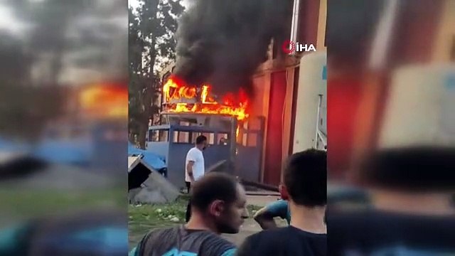 Su soğutma tesisatı yaparken çıkan yangında bir işçi yaralandı