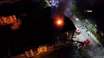 Arnavutköy'de 5 katlı binanın çatısında yangın paniği