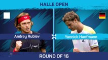 Rublev holds off Hanfmann challenge to reach Halle quarters
