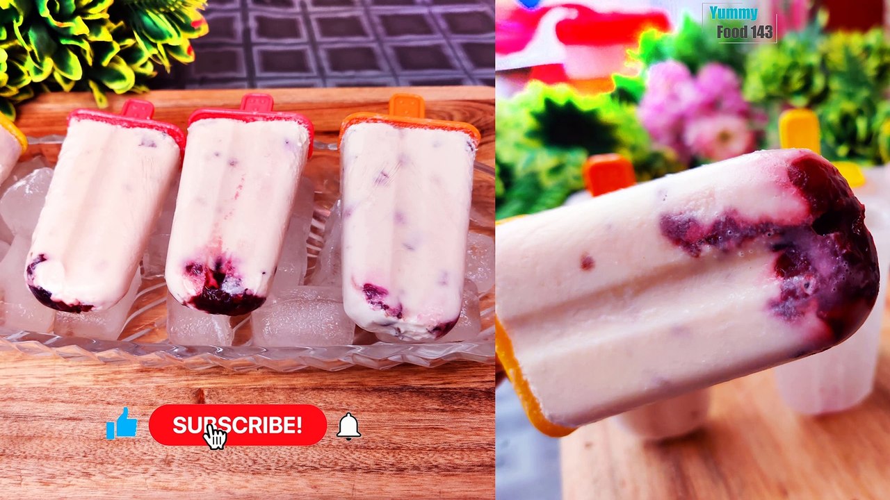 Stop Motion Cooking How to Make cherry kulfi recipe ASMR 4K Funny Animation