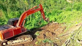 Hitachi 210 MF Excavator Expertise Working in Mountain Plantations