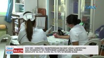 DOH Sec. Herbosa, naiintindihan na may legal limitations ang pagbibigay ng temporary license sa mga nursing graduate na may score na 70-74% sa board exam | GMA Integrated News Bulletin