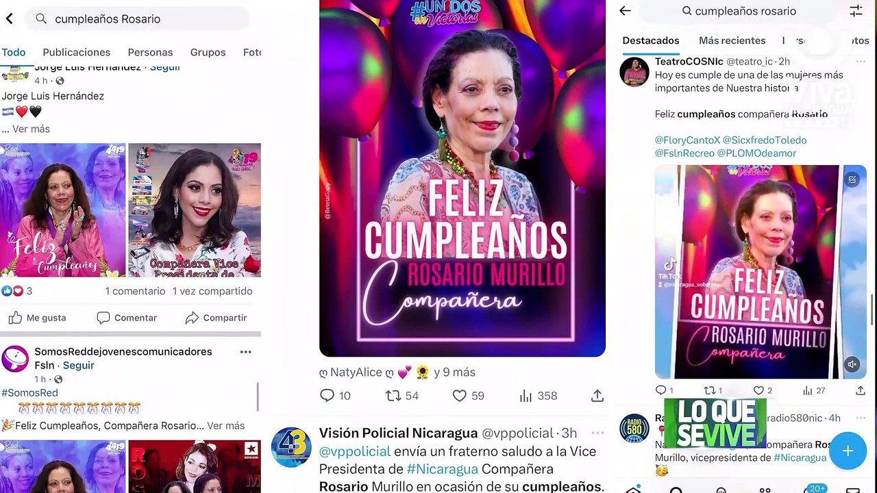 Rosario Murillo, celebra un año más de amor y entrega a la patria nicaragüenses