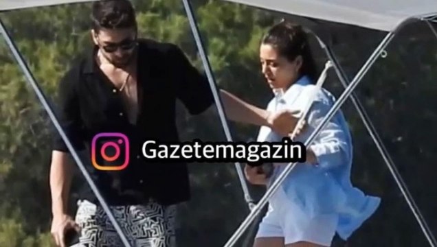 Tatilde görüntülenen Sıla Türkoğlu ve Alp Navruz'un aşkı belgelendi