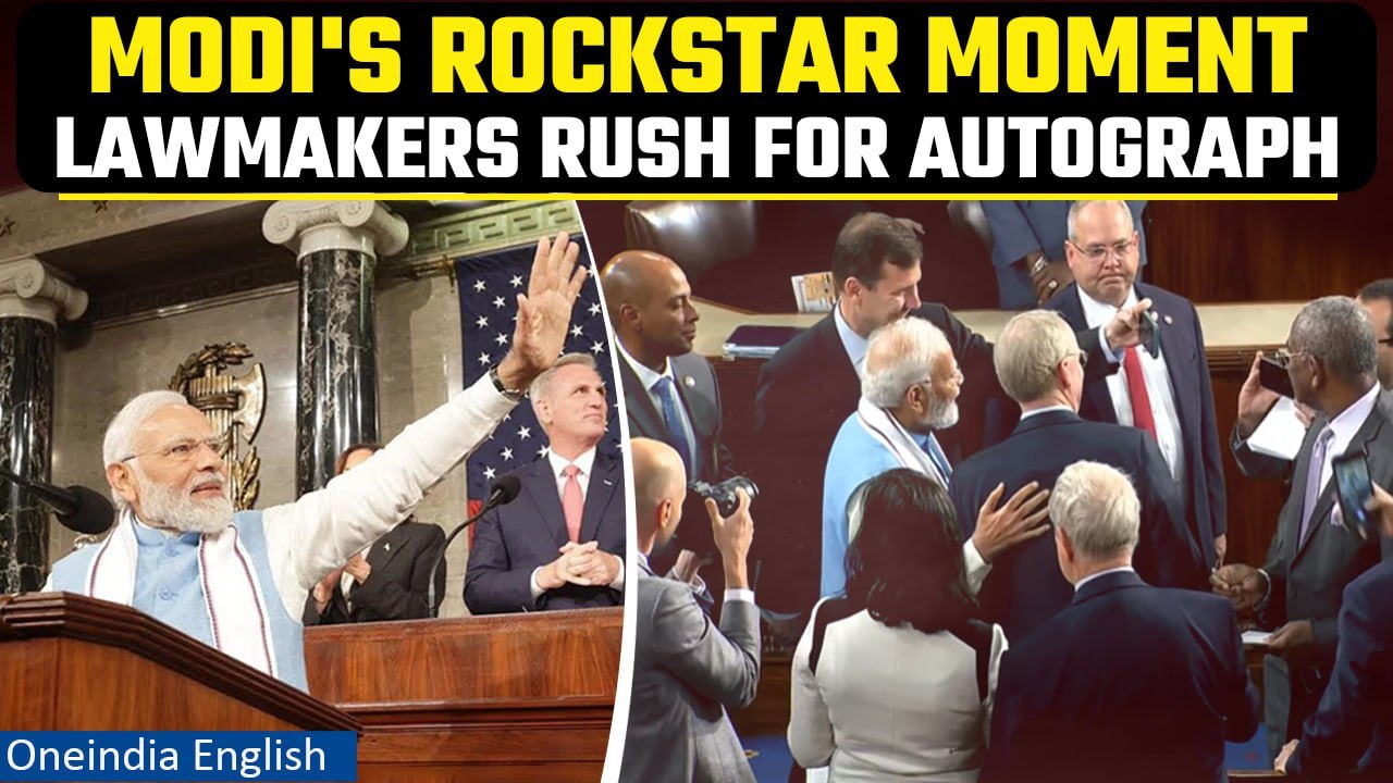 PM Modi addresses the US Congress | Lawmakers line up for Modi’s autograph | Oneindia News