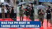 Pakistan PM Shebaz Sharif gets trolled for taking away umbrella from protocol officer |Oneindia News