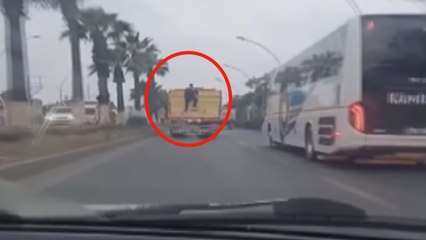 Kamyon kasasında tehlikeli yolculuk
