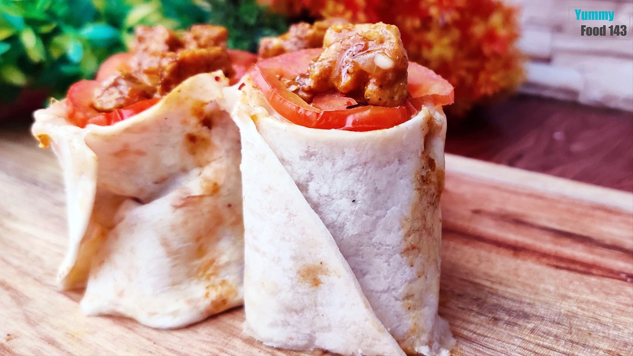 Chicken Recipes -- Tortilla Roll Pizza -- Chicken Burrito Pizza - Yummy Food 143