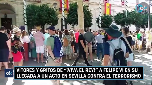 Vítores y gritos de ¡Viva el Rey! a Felipe VI en su llegada a un acto en Sevilla contra el terrorismo
